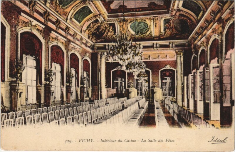 Carte postale ancienne Vichy Interieur du Casino, Salle des Fetes à Vichy