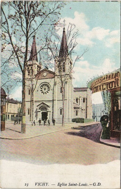 Carte postale ancienne Vichy Eglise Saint-Louis à Vichy