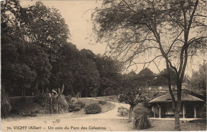 Carte postale ancienne Vichy Un coin du Parc des Celestins à Vichy