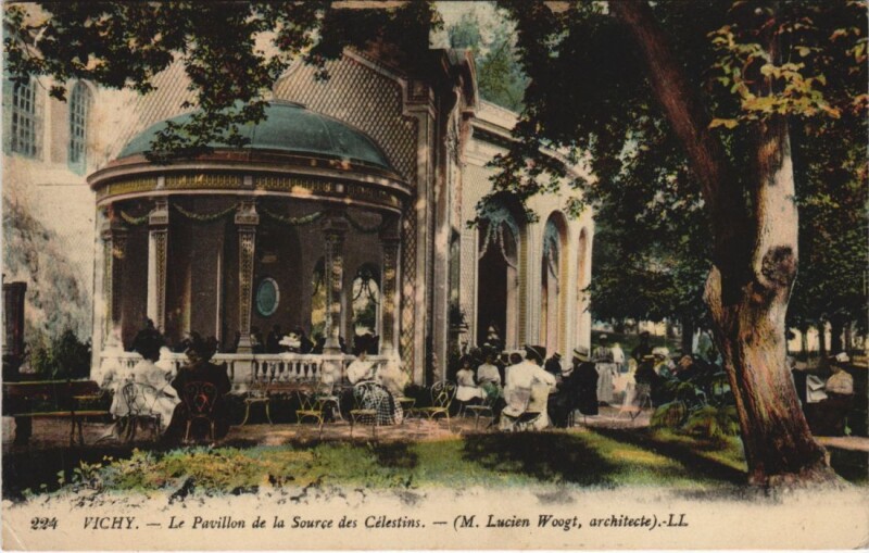 Carte postale ancienne Vichy Pavillon de la Source des Celestins à Vichy