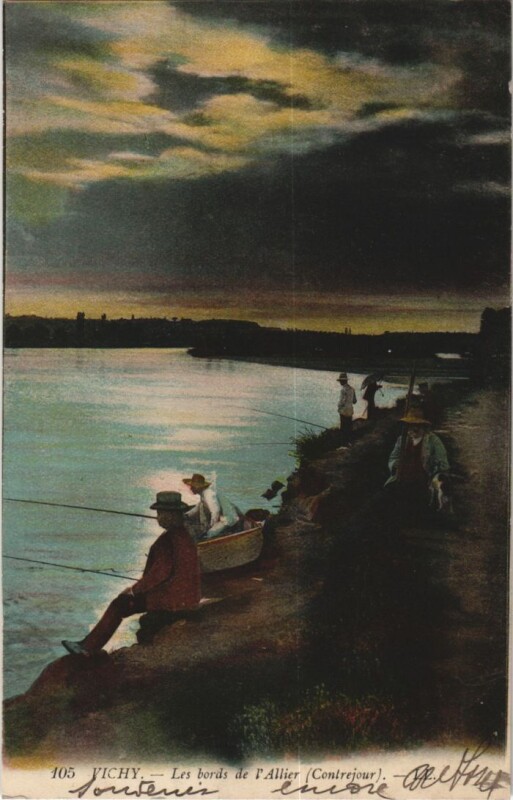 Carte postale ancienne Vichy Les Bords de l'Allier - Contrejour à Vichy