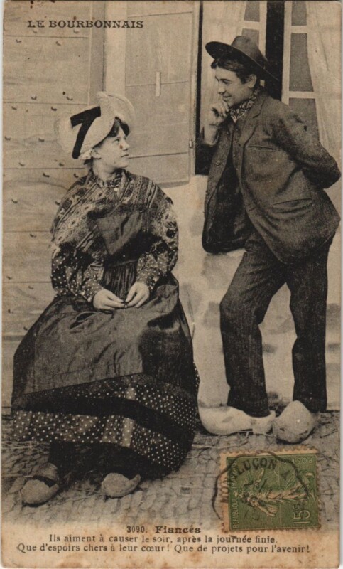 Carte postale ancienne Le Bourbonnais - Fiances