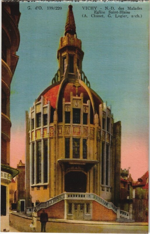 Carte postale ancienne Vichy Eglise Saint-Blaise - N.-D. Des Malades à Vichy