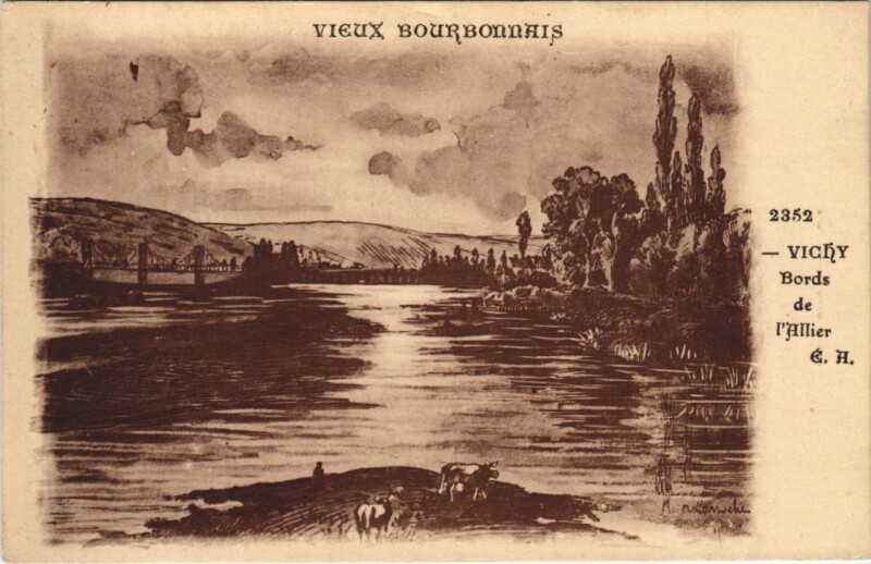 Carte postale ancienne Vichy Bords de l'Allier à Vichy