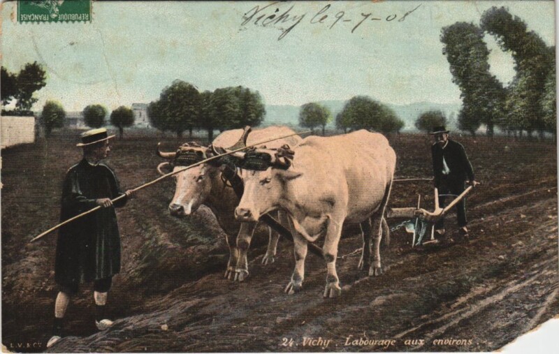 Carte postale ancienne Vichy Labourage aux Environs à Vichy