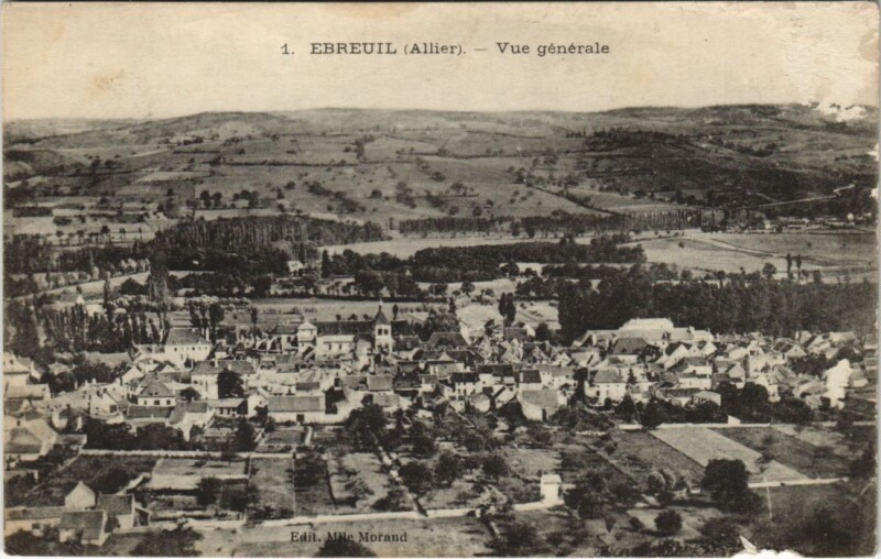 Carte postale ancienne Ebreuil Vue Generale