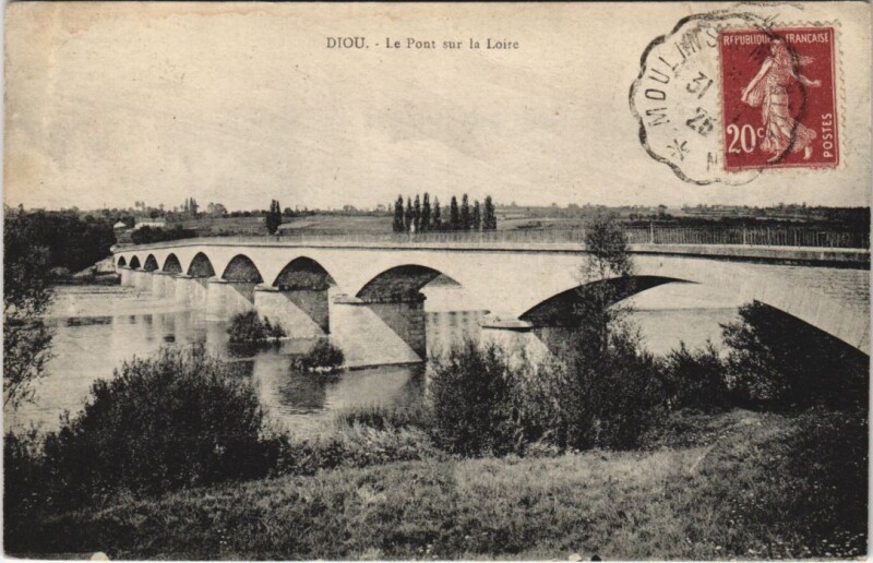 Carte postale ancienne Diou Le Pont sur la Loire