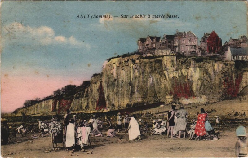Carte postale ancienne Ault Sur le Sable a maree basse