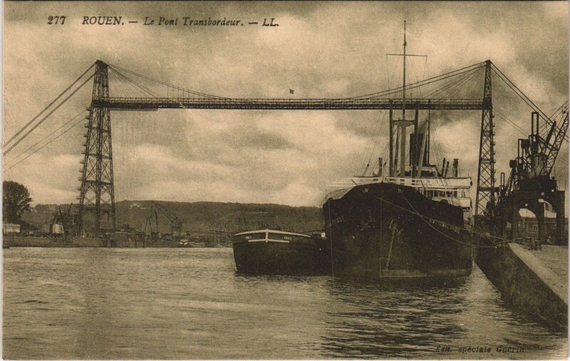 Carte postale ancienne Rouen - Le pont transbordeur à Rouen