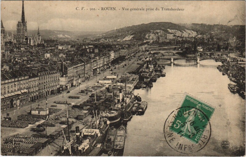 Carte postale ancienne Rouen - Vue générale prise du à Rouen