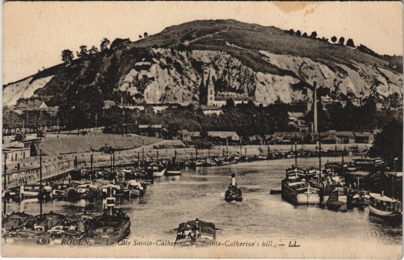 Carte postale ancienne Rouen - La cote Sainte-catherine à Rouen
