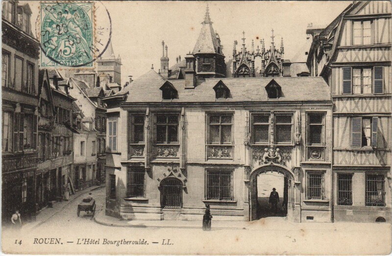 Carte postale ancienne Rouen - L'hotel bourgtheroulde à Rouen