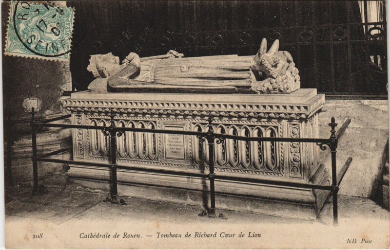 Carte postale ancienne Rouen - Tombeau de richard à Rouen