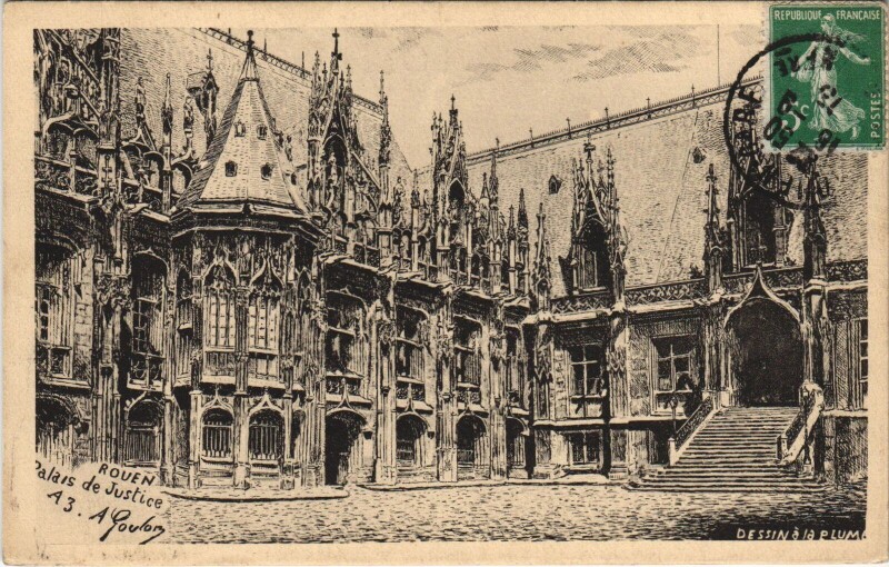 Carte postale ancienne Rouen - Palais de justice à Rouen