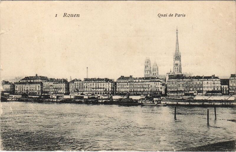 Carte postale ancienne Rouen - Quai de Paris à Rouen