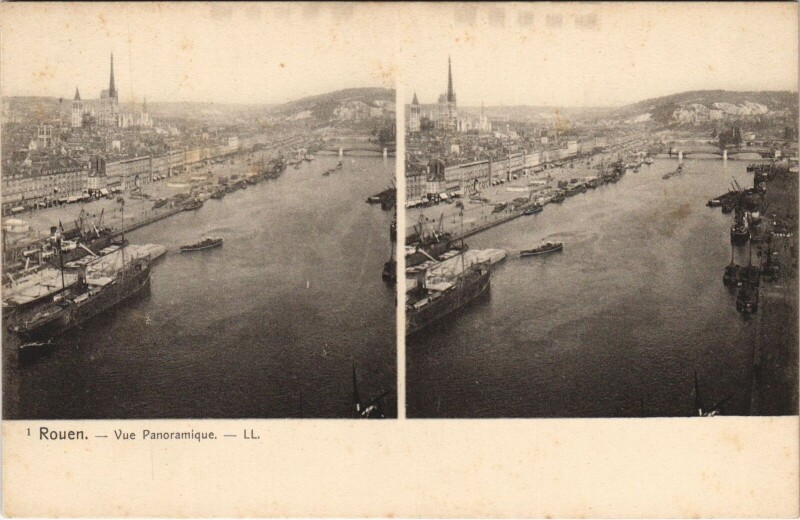 Carte postale ancienne Rouen - Vue panoramique à Rouen