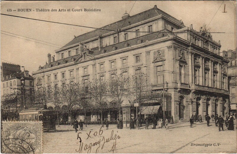Carte postale ancienne Rouen - Theatre des arts à Rouen