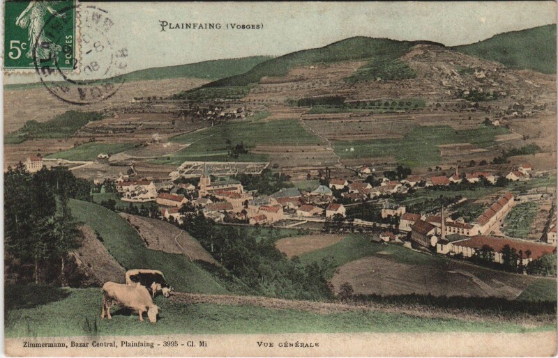 Carte postale ancienne Plainfaing - Vue générale à Plainfaing