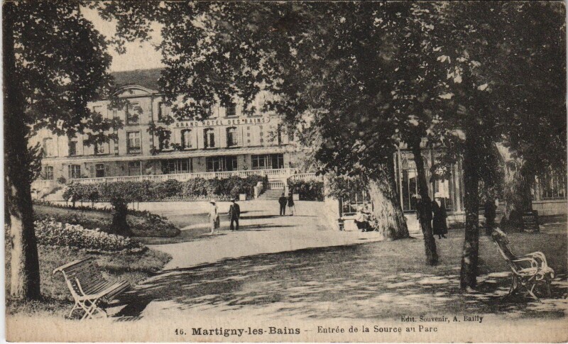 Carte postale ancienne Martigny-les-Bains - Entrée de la Source à Martigny-les-Bains