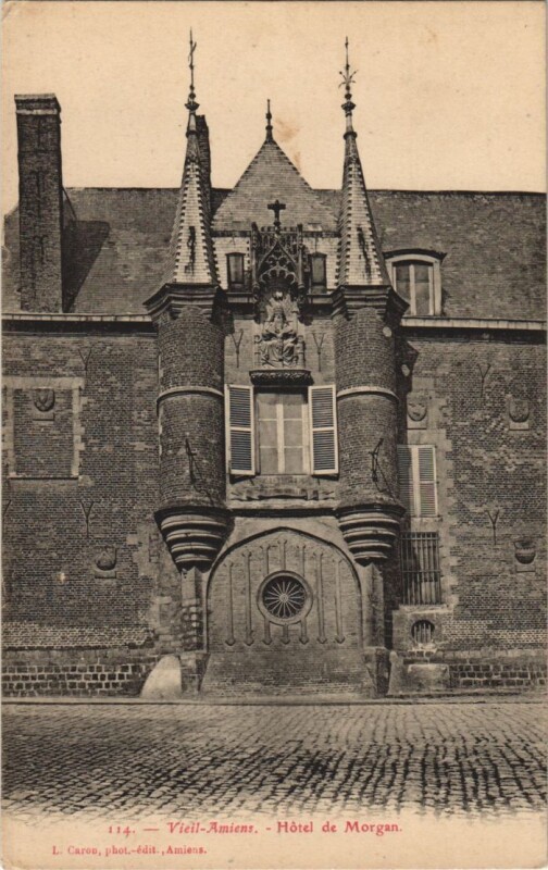 Carte postale ancienne Amiens Hotel de morgan à Amiens