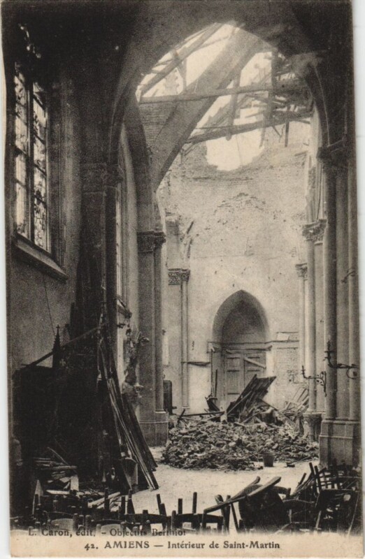 Carte postale ancienne Amiens Eglise Saint-Martin Interieur à Amiens