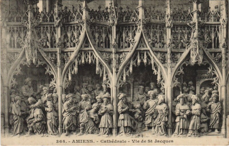 Carte postale ancienne Amiens Cathedrale Vie de Saint-jacques à Amiens