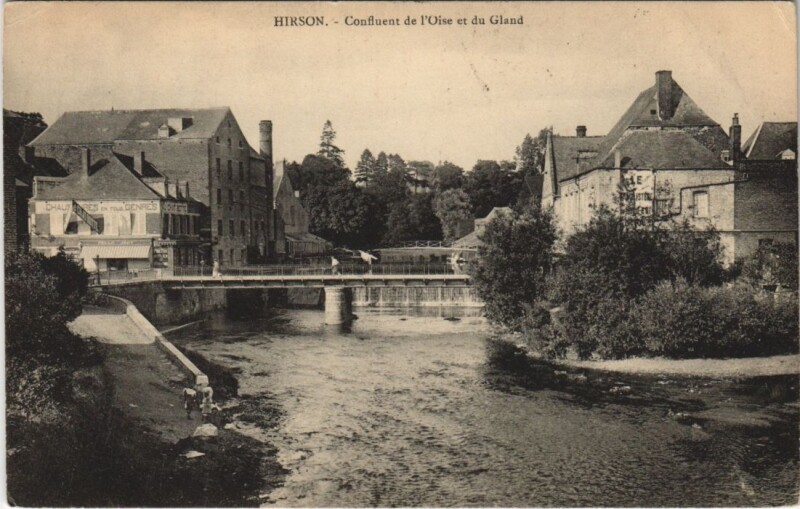Carte postale ancienne Hirson Confluent de l'oise et du glad à Hirson