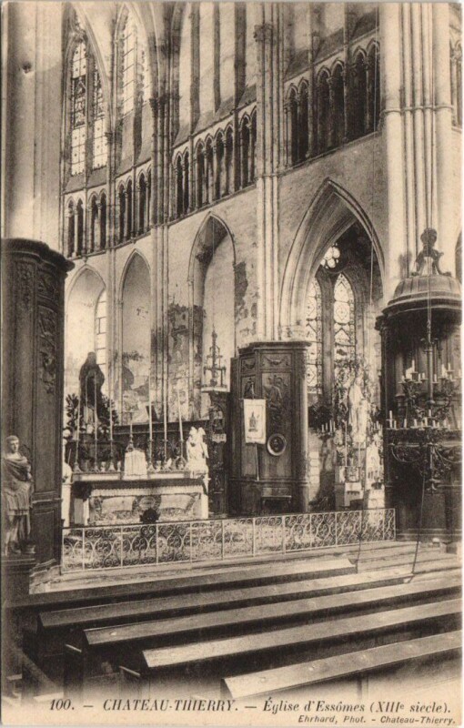 Carte postale ancienne Chateau-Thierry eglise d'Essomes