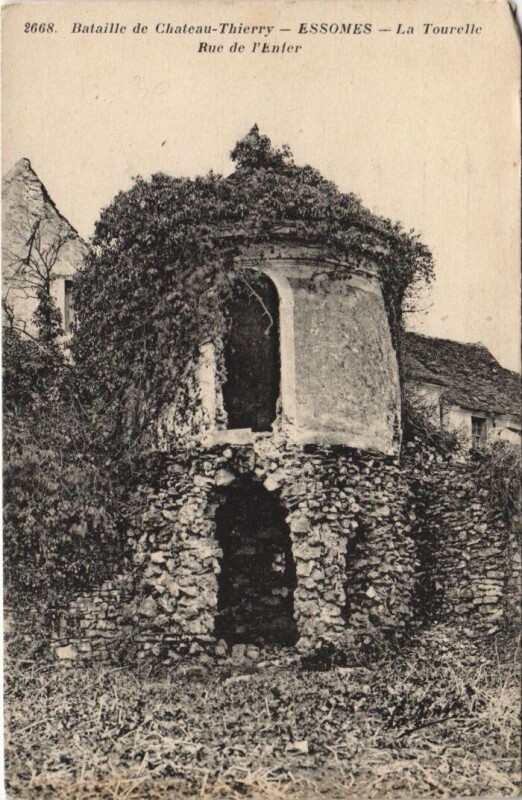 Carte postale ancienne Bataille de Chateau-Thierry Essomes La Tourelle