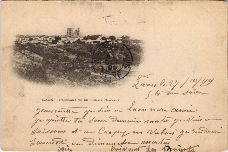 Carte postale ancienne Laon Panorama vu de l'eglise
