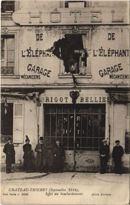 Carte postale ancienne Chateau-Thierry Effet du bombardement