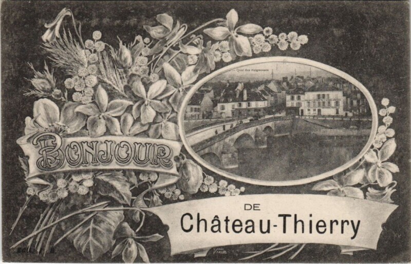 Carte postale ancienne Bonjour de Chateau-Thierry