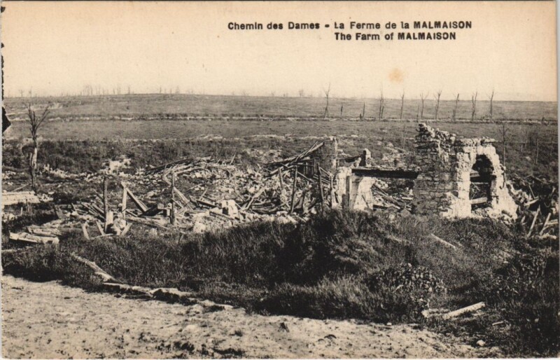 Carte postale ancienne Chemin de dames La ferme de la