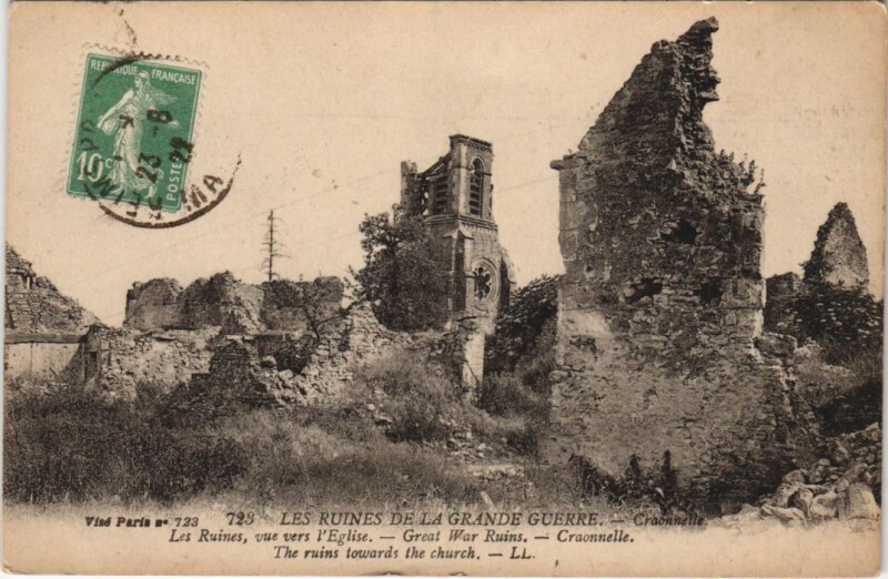 Carte postale ancienne Les ruines de la grande guerre Craonnelle à Craonne