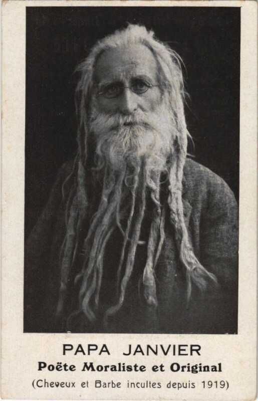 Carte postale ancienne Troyes Papa Janvier Poete Moraliste et Original à Troyes
