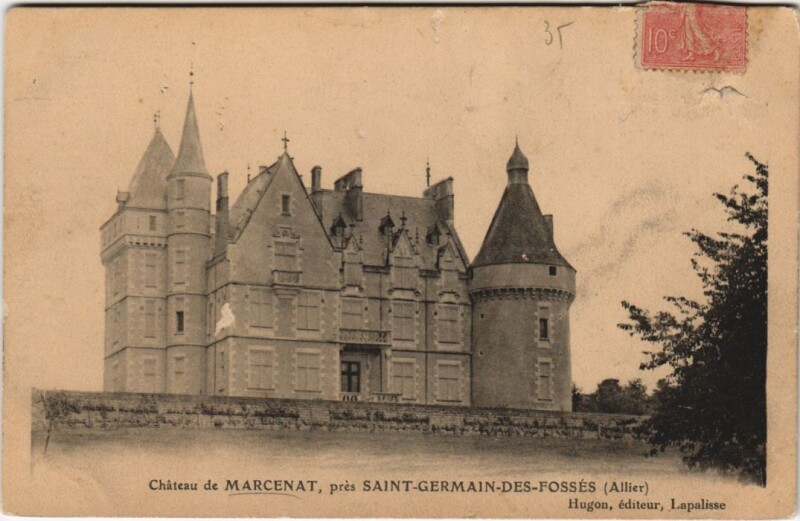 Carte postale ancienne Chateau de Marcenat à Marcenat