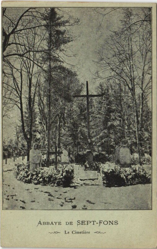Carte postale ancienne Abaaye de Sept-Fons Le Cimetiere