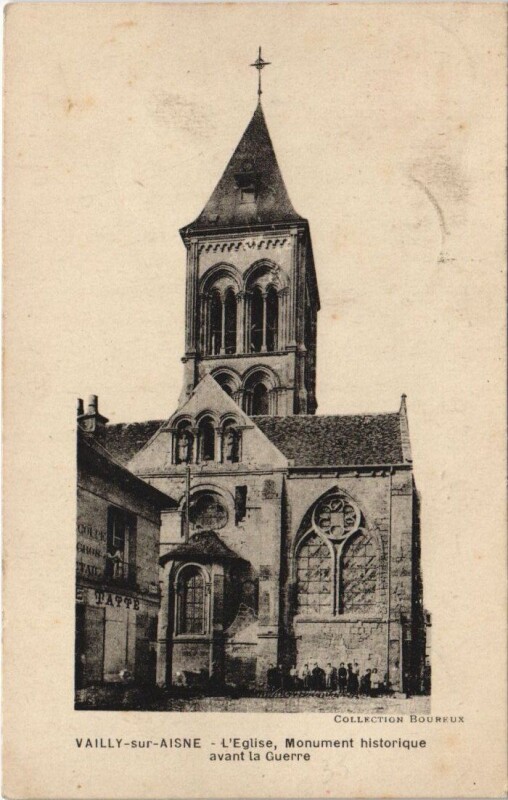 Carte postale ancienne Vailly-sur-Aisne L' Eglise à Vailly-sur-Aisne