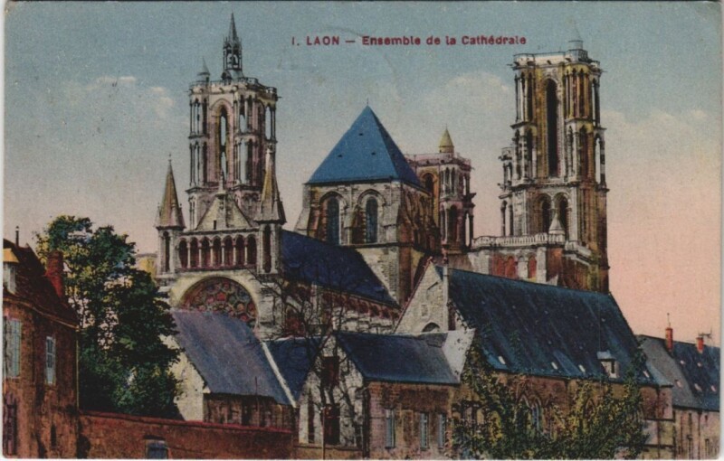 Carte postale ancienne Laon Ensemble de la cathedrale