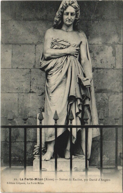 Carte postale ancienne La Ferte-Milon Statue de racine