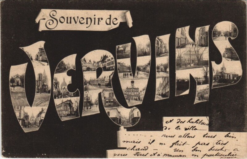 Carte postale ancienne Souvenir De Vervins à Vervins