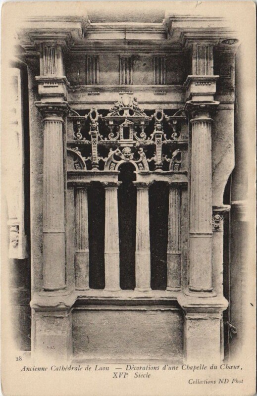 Carte postale ancienne Ancienne cathedrale de Laon Decorations d'une
