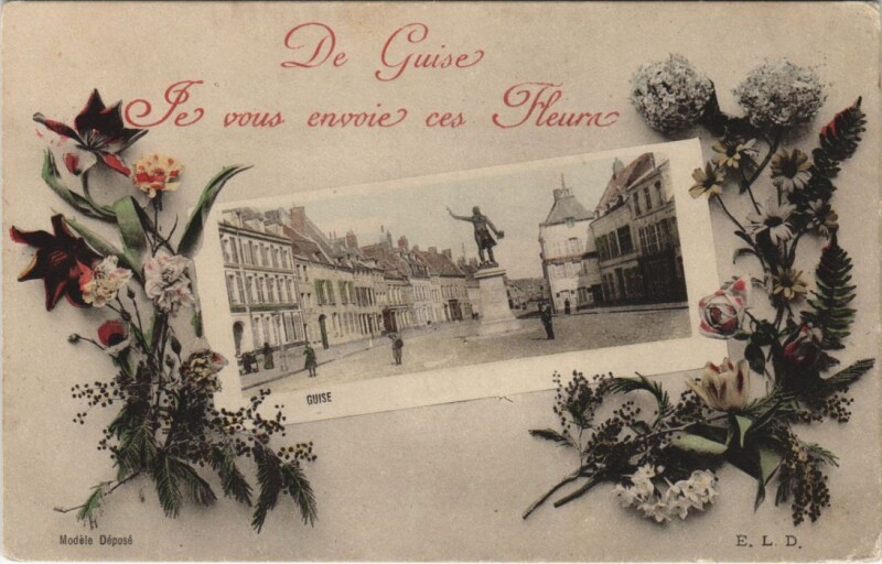 Carte postale ancienne De Guis je vous envoie ces Fleurs