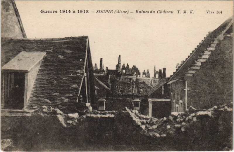 Carte postale ancienne Soupir Ruines de chateau à Soupir