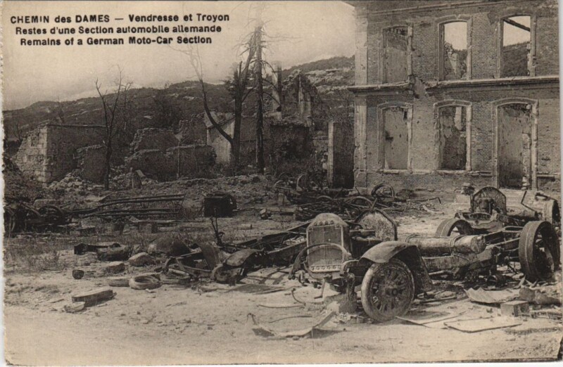 Carte postale ancienne Chemin des Dames Vendresse et troyon