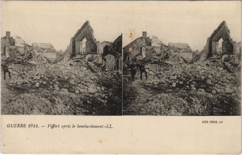 Carte postale ancienne Guerre Viffort apres le à Viffort