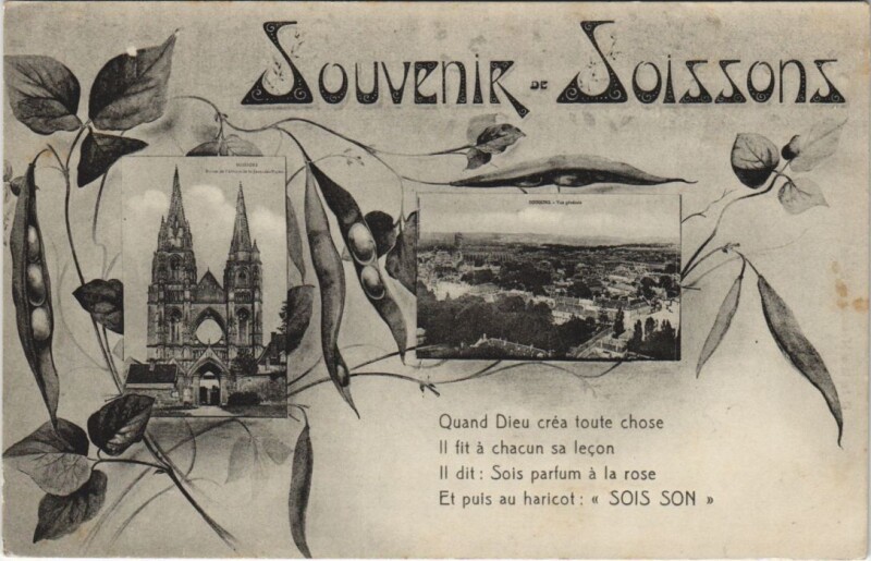 Carte postale ancienne Souvenir De Soissons à Soissons