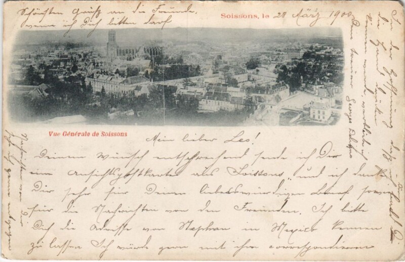 Carte postale ancienne Soissons Vue generale de à Soissons