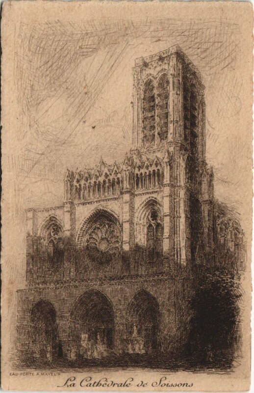 Carte postale ancienne Soissons La cathedrale à Soissons