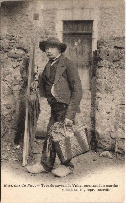 Carte postale ancienne Env. du Puy - Type du paysan
